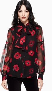 EUC Kate Spade 100% silk poppy blouse
